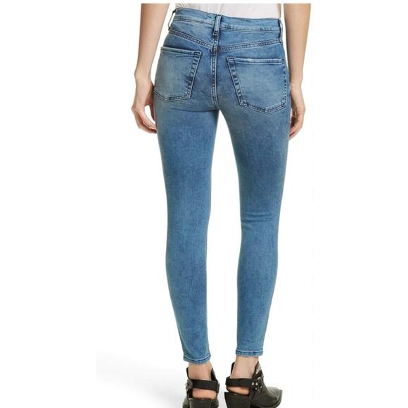 Free People We The Free Medium Rise Jeans Super Skinny Stretch Denim Size 26R - Picture 1 of 12